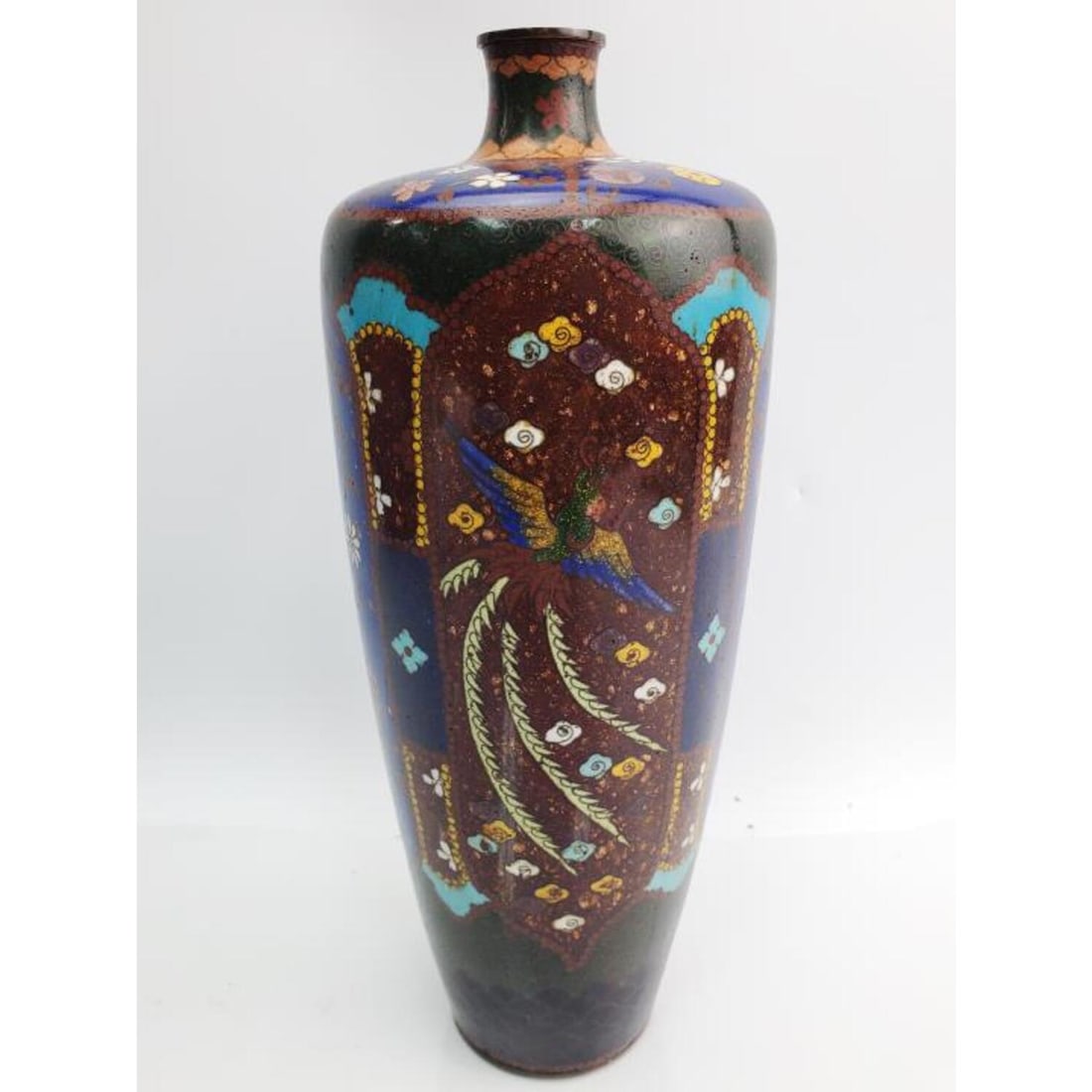 Late 19th C. Japanese Cloissone Enamel Vase (1 of 6)