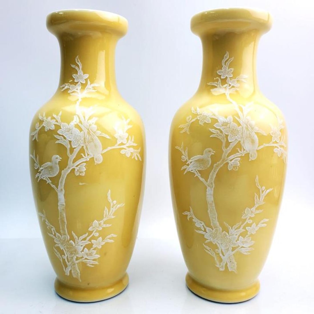 Pair Chinese Pate Sur Pate Signed Porcelain Vases (1 of 6)