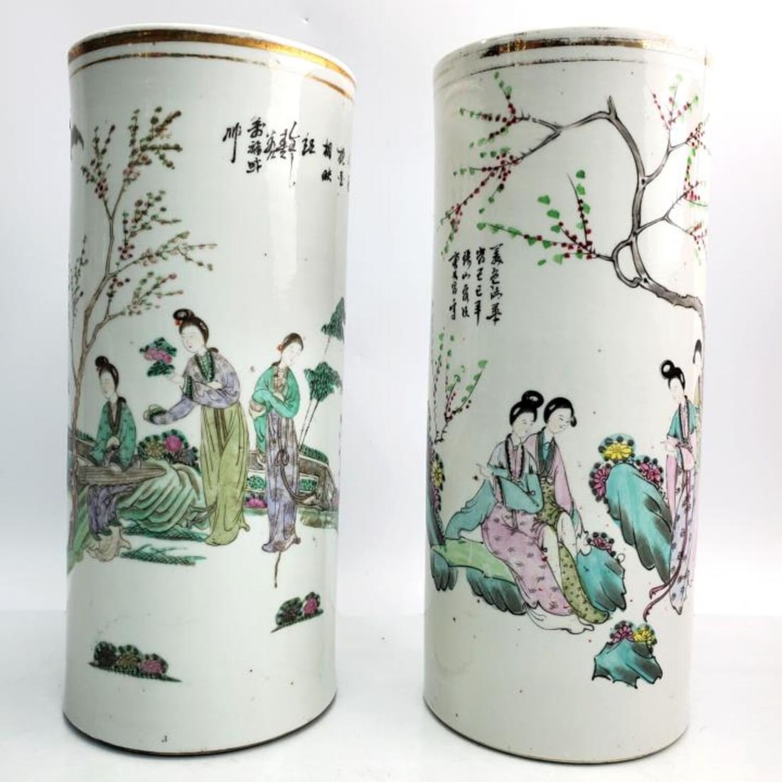 Pair of Signed Chinese Hand-Painted Vases (1 of 6)