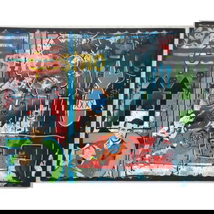 Kyle William Harper, American (21st C.) Painting: Kyle William Harper, American (21st Century) Painting, Oil and Mixed Media on Canvas. Signed Lower Right. Unframed. Condition: Excellent. Dimensions: 40" x 30". Provenance: From a Long Island, NY Home