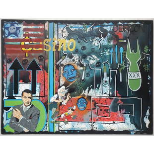 Kyle William Harper, American (21st C.) Painting: Kyle William Harper, American (21st Century) Painting, Oil and Mixed Media on Canvas. Signed Lower Right. Unframed. Condition: Excellent. Dimensions: 40" x 30". Provenance: From a Long Island, NY