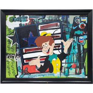 Kyle William Harper, American (21st C.) Painting: Kyle William Harper, American (21st Century) Painting, Oil and Mixed Media on Board. Signed Lower Right. In Original Frame. Condition: Generally Very Good. Dimensions: Sight- 23.5" x 17.5". Frame- 26.