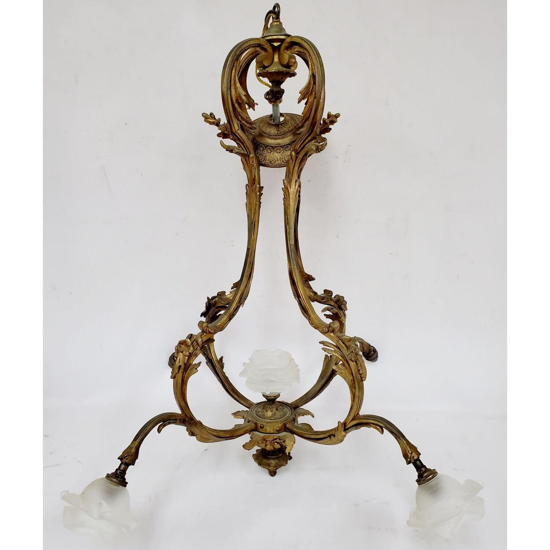 Vintage Ornate Bronze 5 Light Chandelier (1 of 4)