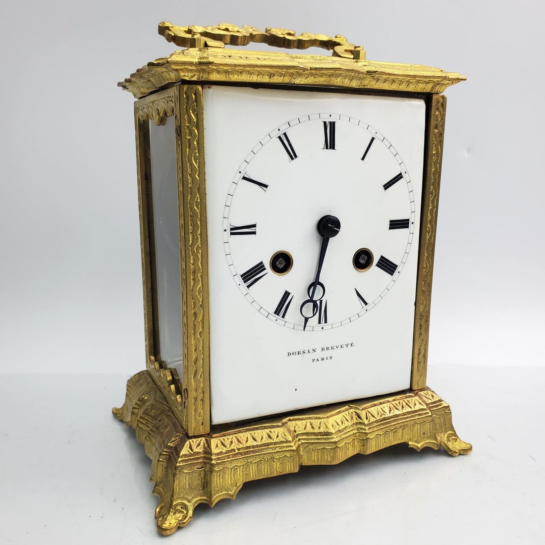 Antique French Gilt Brass Table Clock (1 of 4)