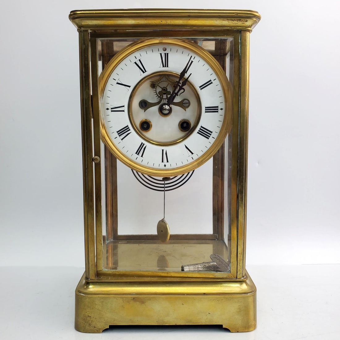 Antique French Glass Mantel Clock (1 of 4)