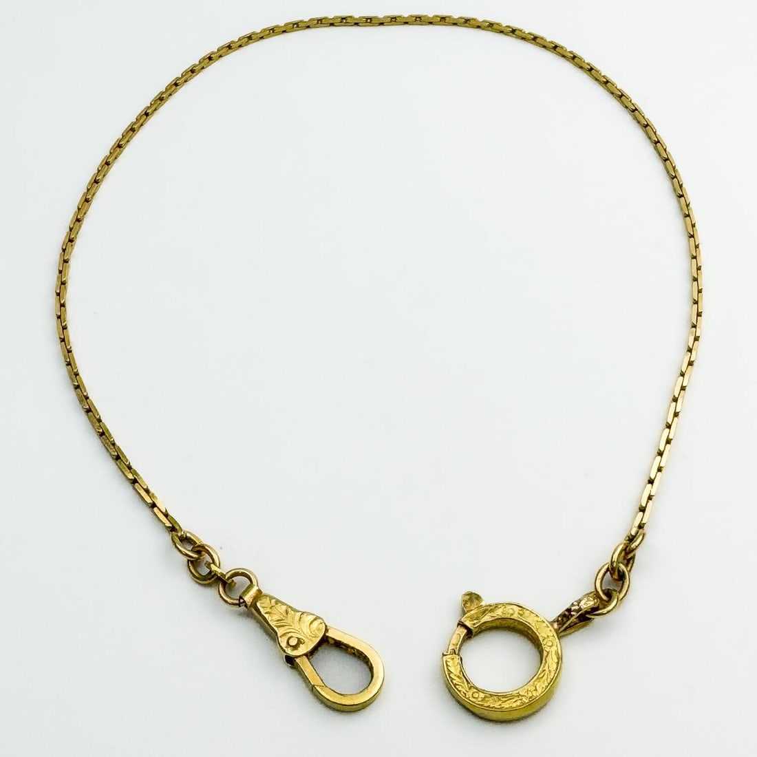 18K Gold Chain Necklace w/ Decorative Clasp (1 of 6)
