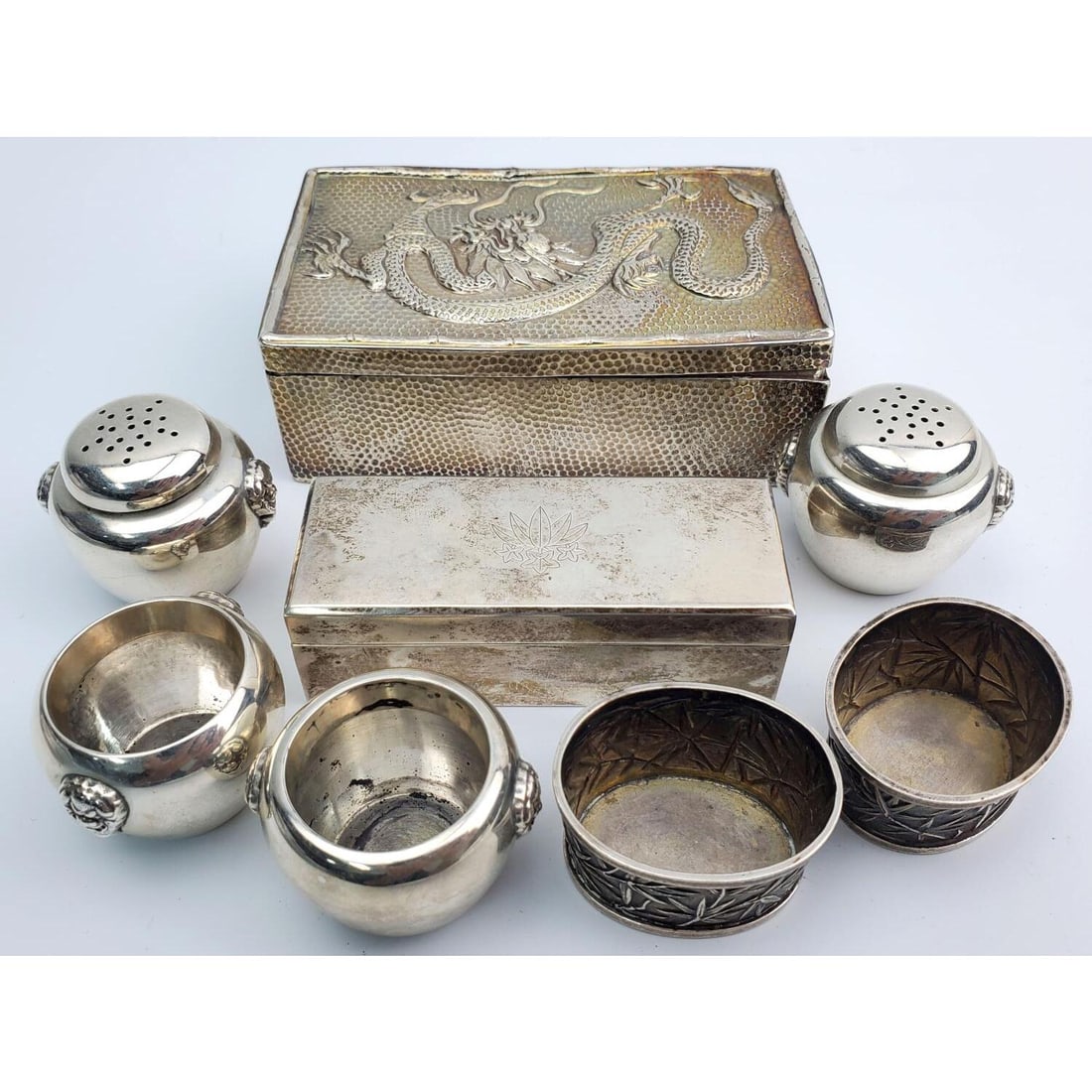 8 Piece Group Lot of Chinese & Asian Silver Items (1 of 7)