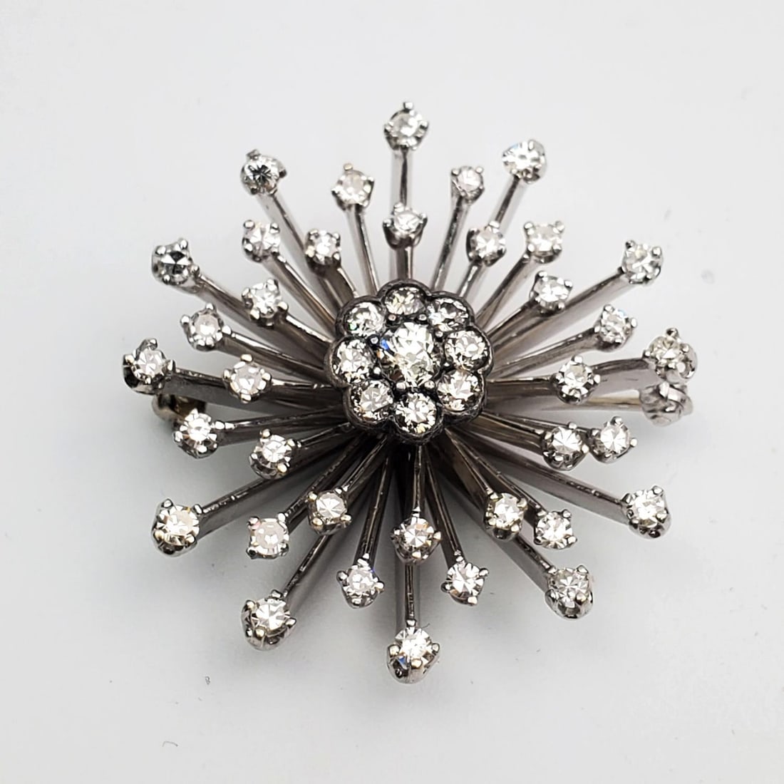 Antique 14K White Gold & Diamond Brooch (1 of 3)