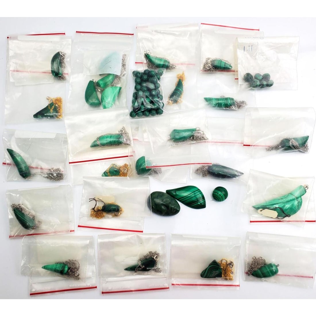 Lot of Approx. 20 Malachite Pendants Necklaces (1 of 4)