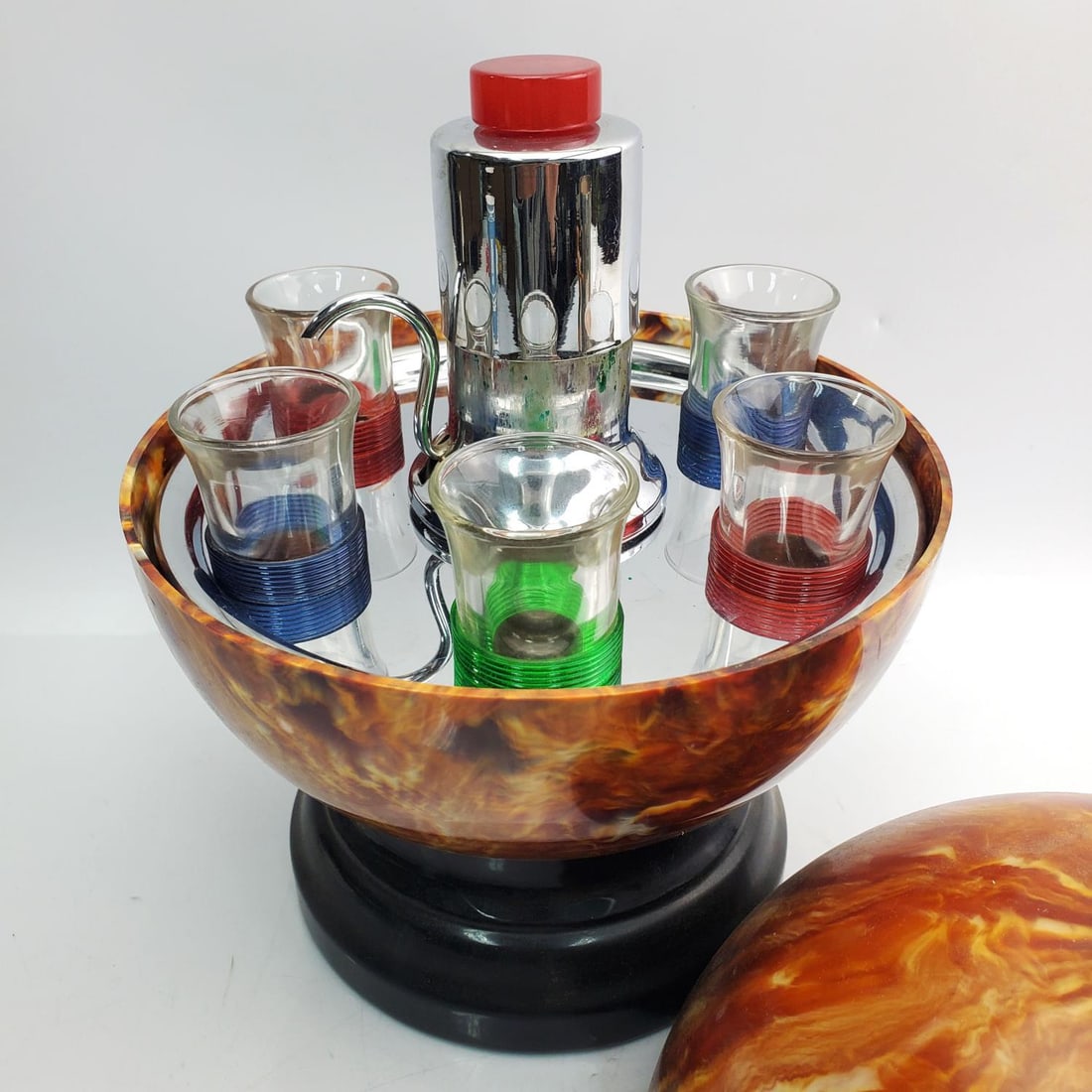 Bakelite Bowling Ball Liquor Dispenser Set (1 of 3)