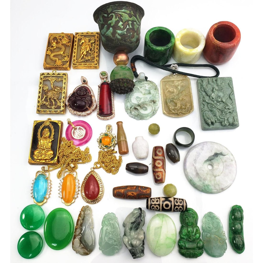 Large Lot of Chinese Items Including Jade (1 of 6)