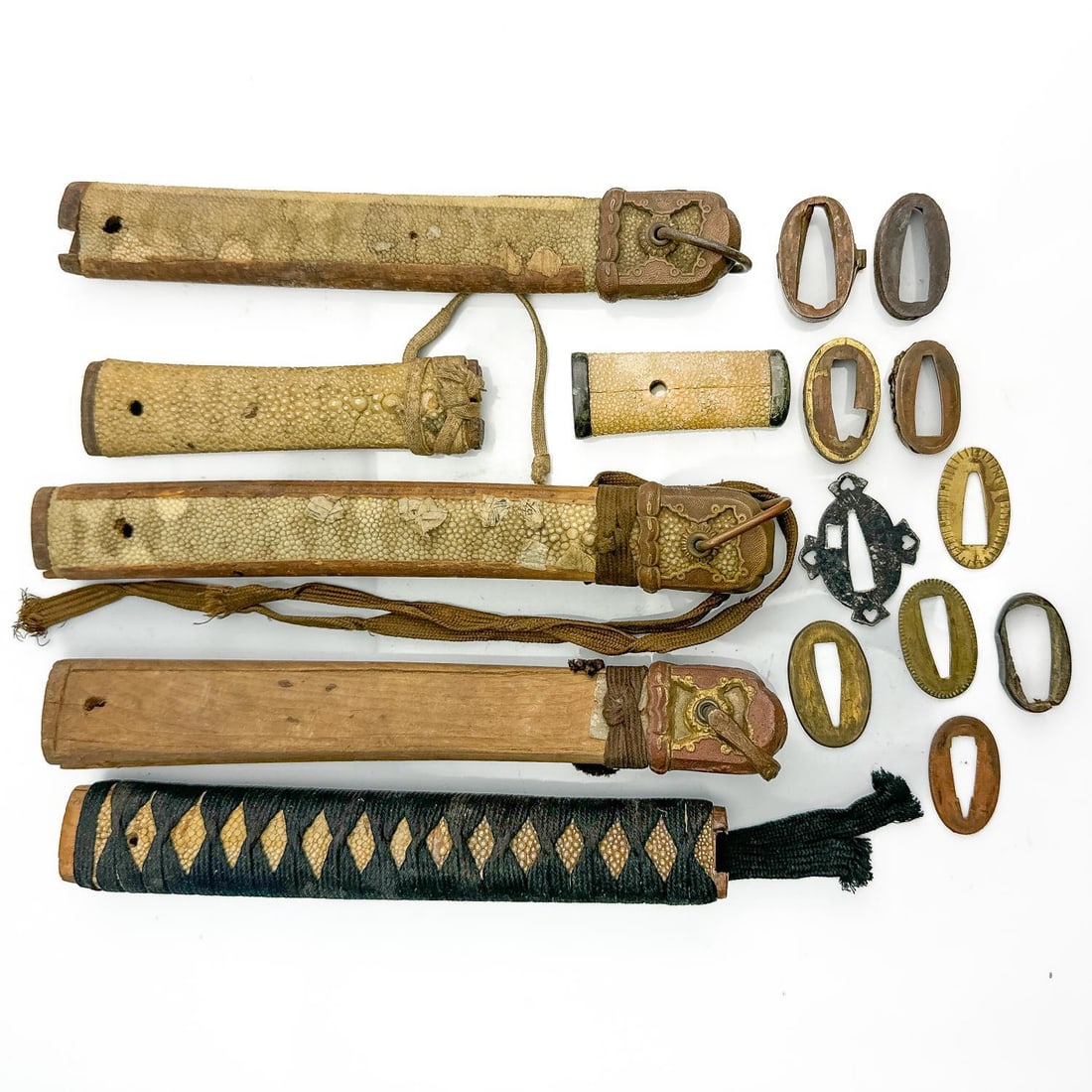Lot of Japanese Samurai Sword Handle Parts (1 of 3)