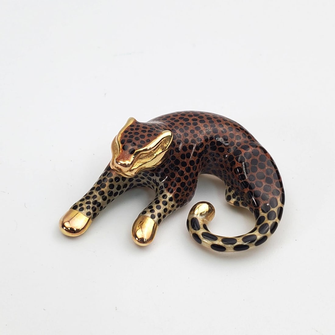 Vintage 14K Gold & Enamel Panther Pendant (1 of 4)
