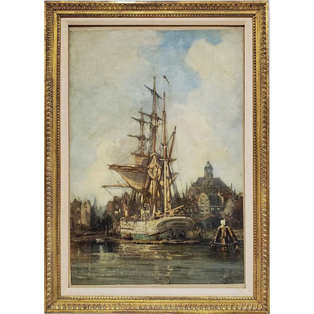 Antique Signed Painting Oil on Canvas (1 of 5)