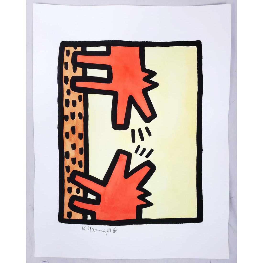 Attributed to Keith Haring, Mixed Media on Paper (1 of 6)