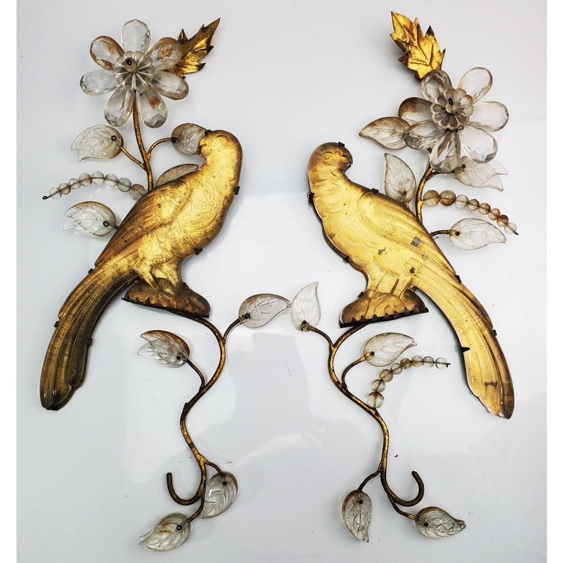 Maison Bagues Style Glass Bird Wall Hangings Pair (1 of 9)