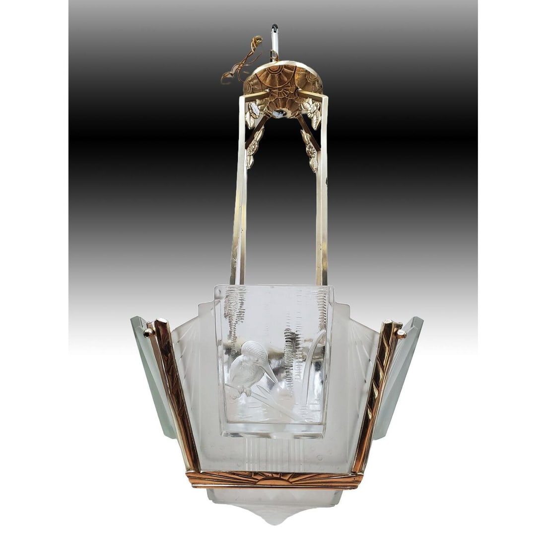 Muller Fres Luneville Art Deco Glass Chandelier (1 of 13)