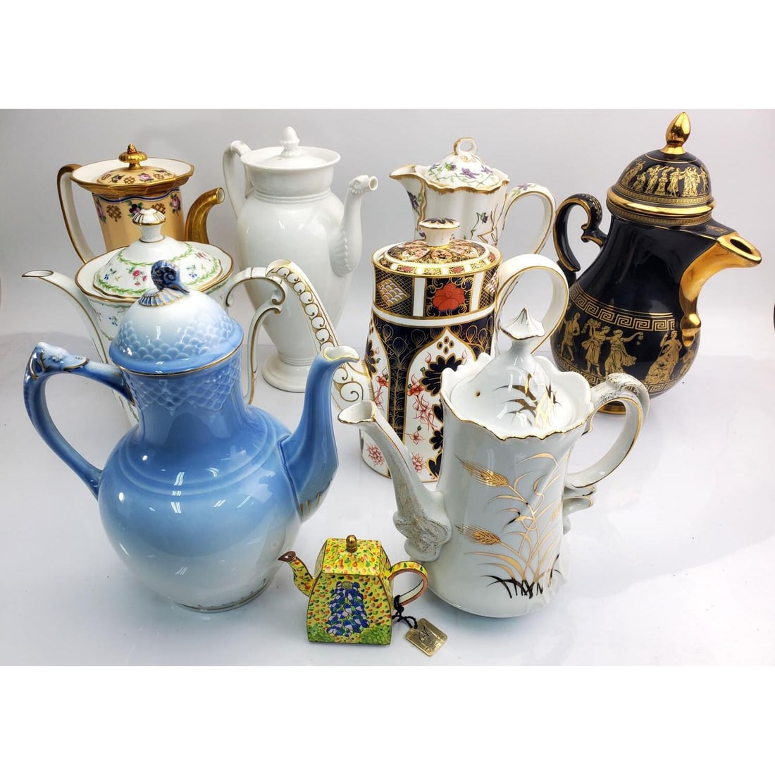 Lot of 8 Old Porcelain Coffee Pots Incl. a Meissen (1 of 13)