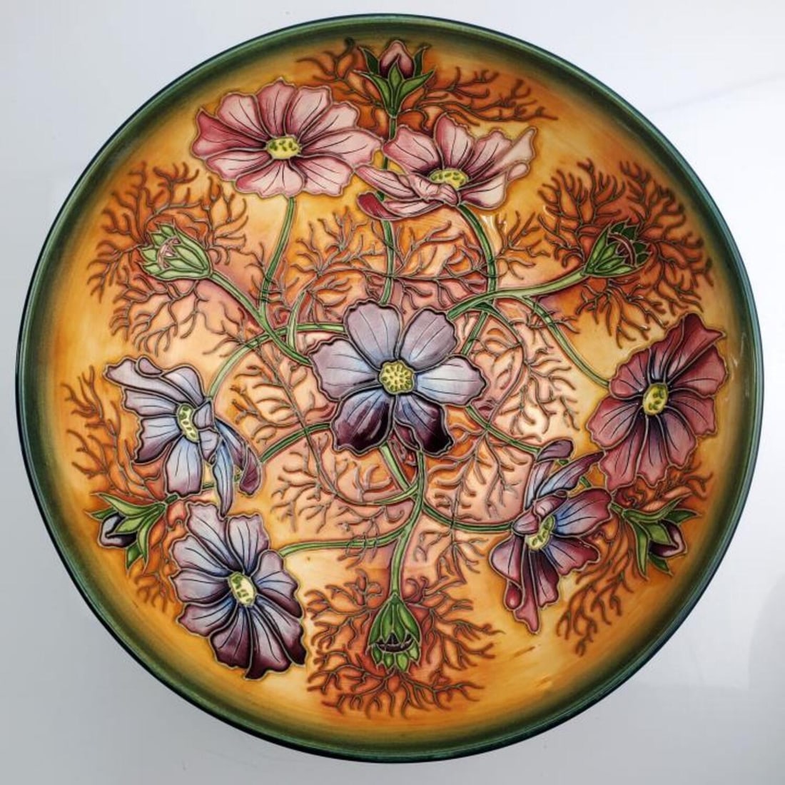 English Moorcroft Pottery "Cosmos" Bowl Circa 2000 (1 of 8)
