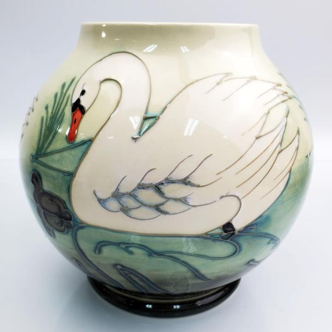 English Moorcroft Pottery "Swans" Vase Limited Ed. (1 of 4)