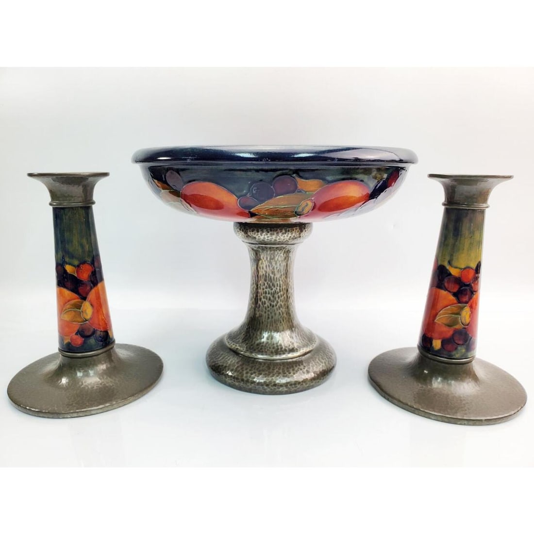 Antique English Moorcroft Pottery Three Piece Set (1 of 6)