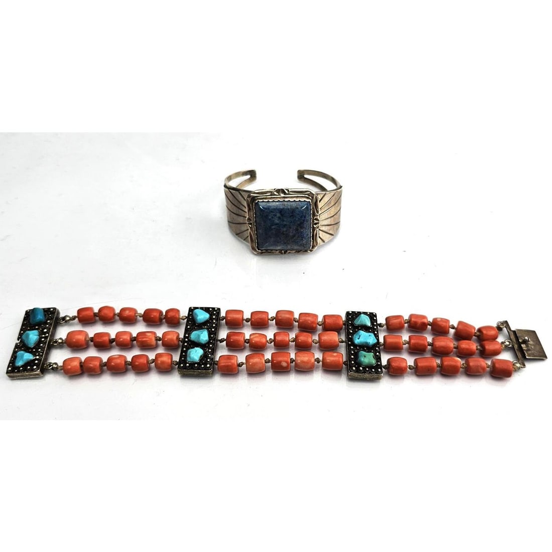 2 Native American Sterling Silver Bracelets (1 of 5)