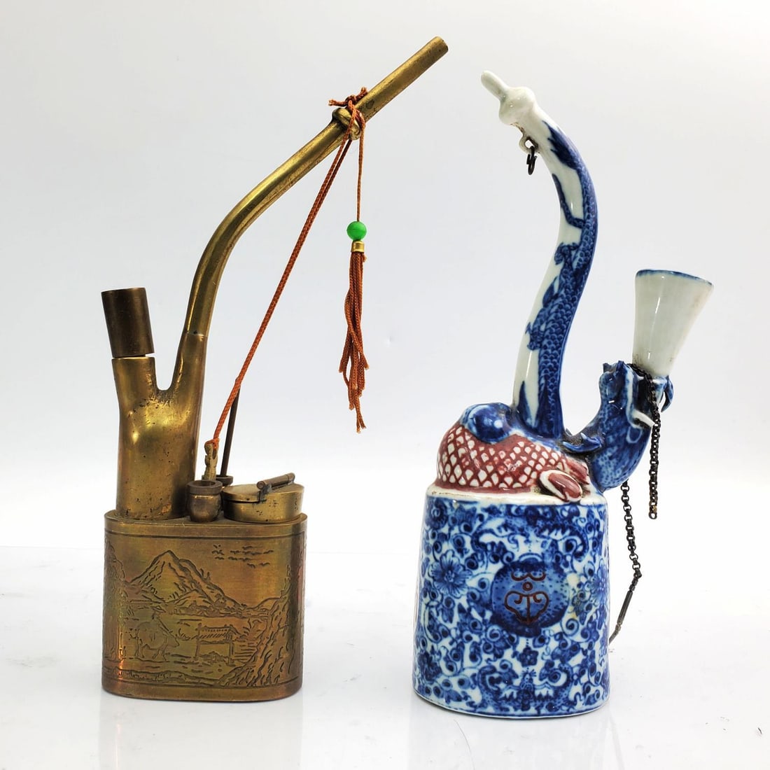 Lot of 2 Old Chinese or Japanese Smoking Pipes (1 of 5)