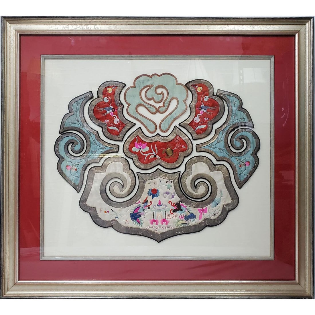 Chinese Embroidered Textile Fragment Framed (1 of 4)