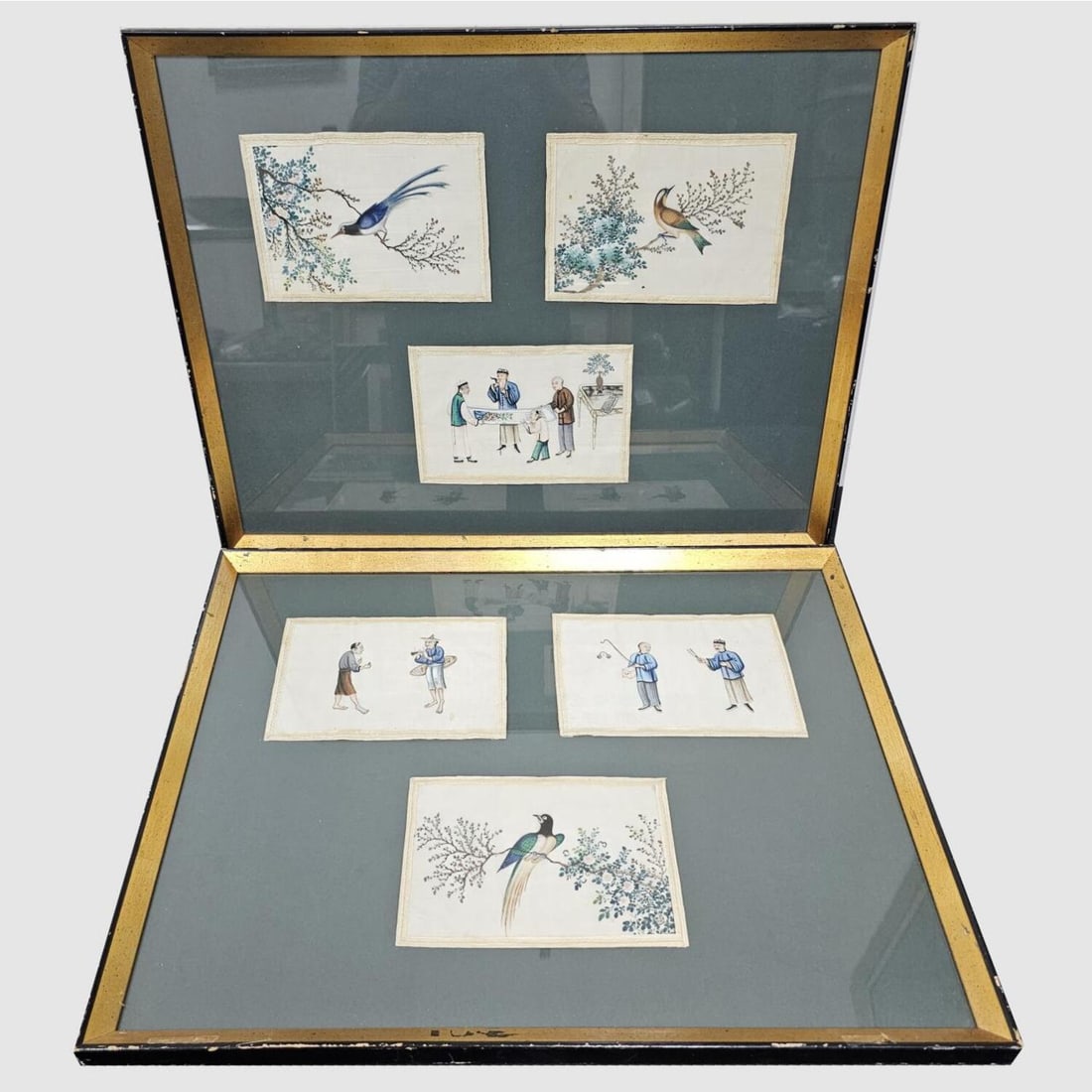 Pair Antique Chinese Framed Collection Paintings (1 of 9)