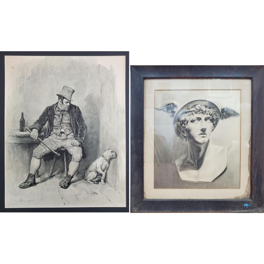 Fredrick Barnard Lithograph "Bill Sykes & His Dog" (1 of 6)