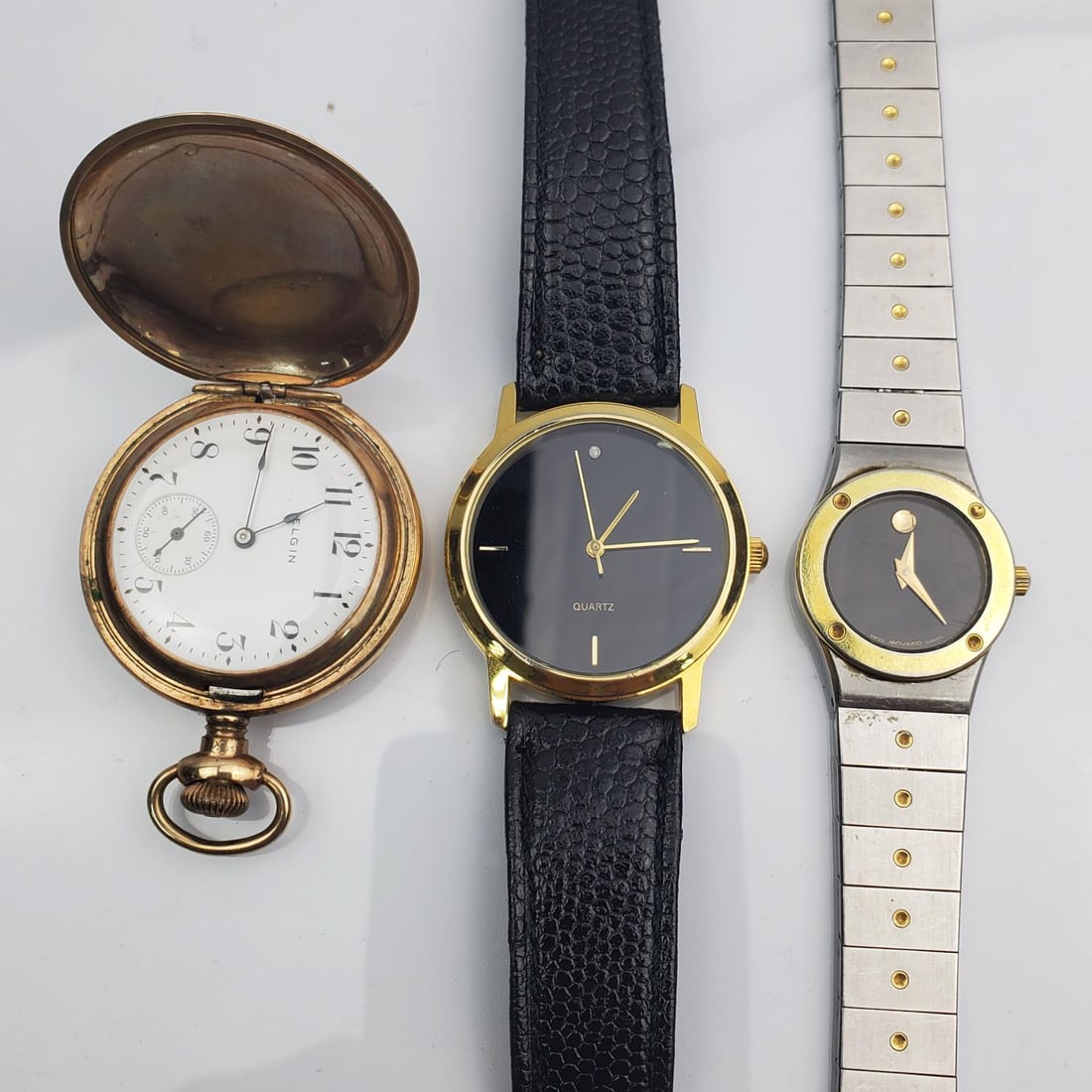 Antique Elgin Pocket Watch Along w/ a Movado Watch (1 of 3)