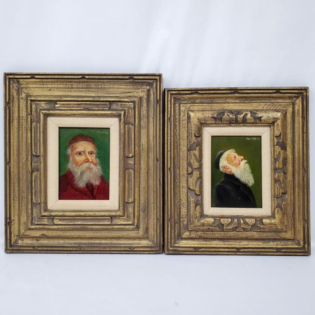 Morris Katz, (1932-2010) 2 Paintings: Morris Katz, (1932-2010). 2 Paintings, Acrylic on Board. Both Signed Upper Right and Framed. Condition: Excellent. Dimensions: Sight- 6.5" x 4.5", Frame- 16.5" x 14.5". Provenance: From a Long Island,