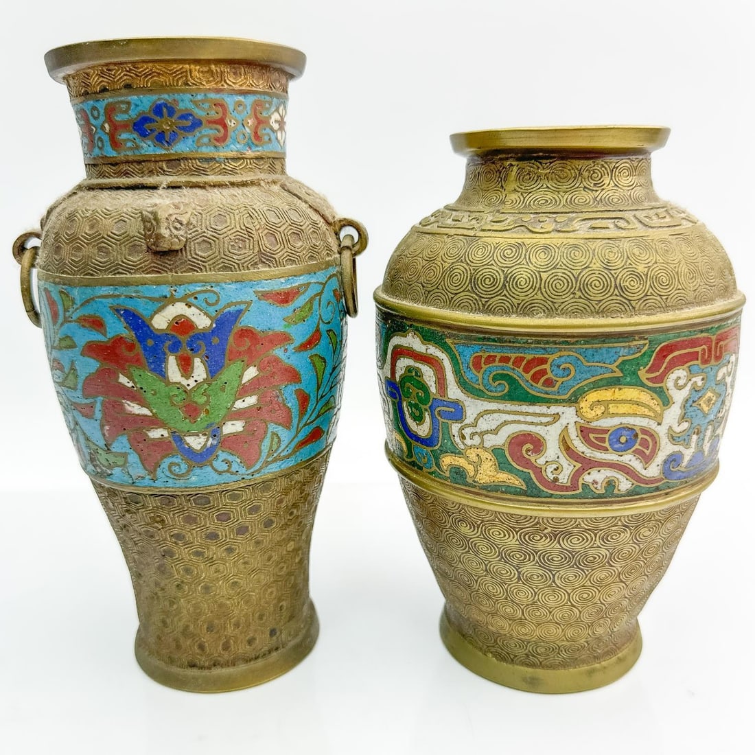 2 Vintage Japanese Champleve Cloisonne Vases (1 of 6)