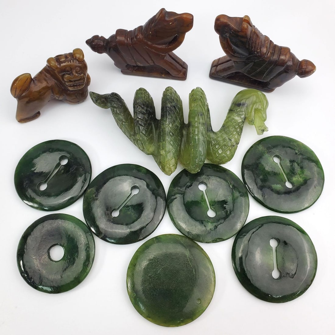 Lot of Vintage Chinese Jade & Hard Stone Items (1 of 3)