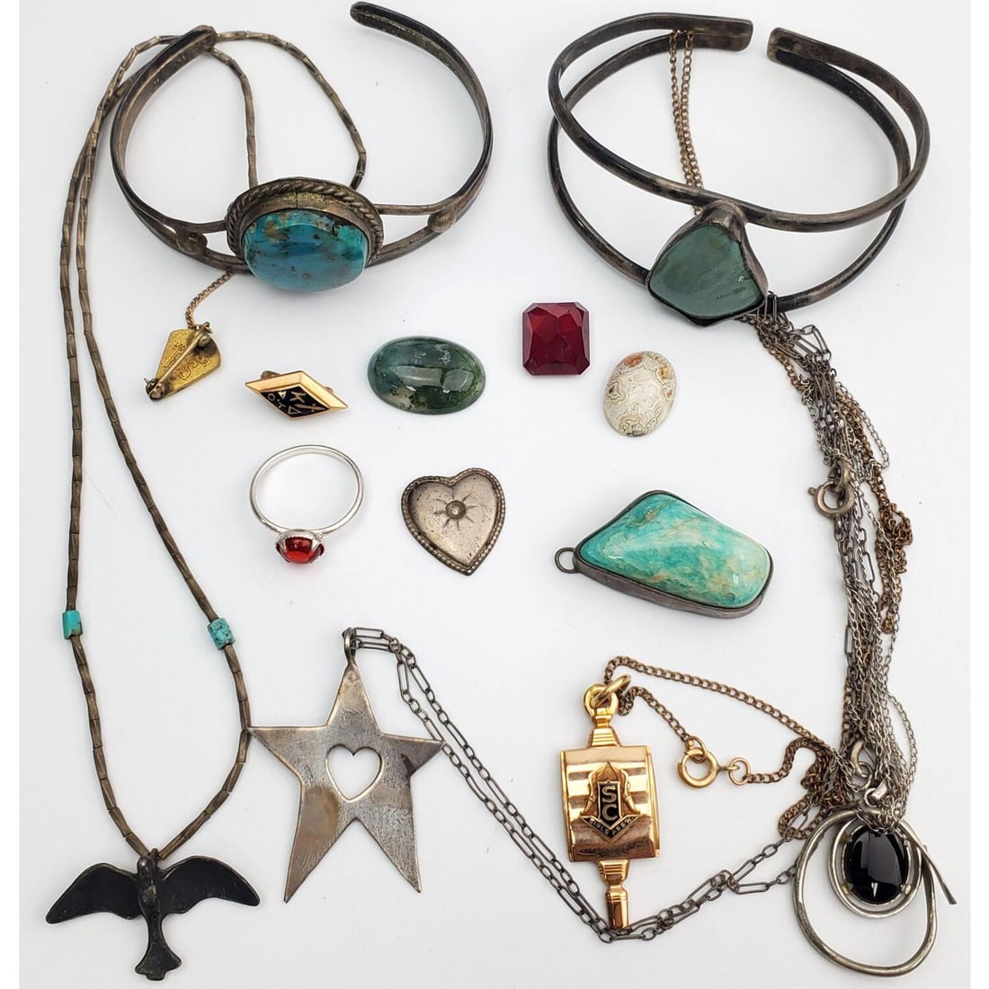 Interesting Box Lot of Jewelry Including Silver (1 of 3)