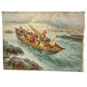 Signed Ukrainian Painting Oil on Canvas