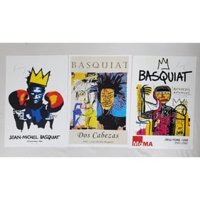 Attrib. to Jean-Michel Basquiat 3 Signed Posters