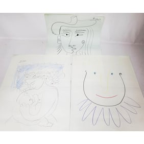 After Pablo Picasso, 3 Drawings