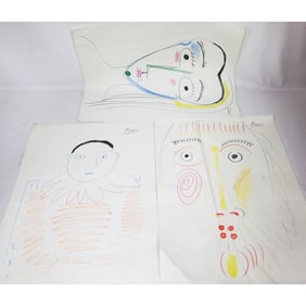 After Pablo Picasso, 3 Drawings