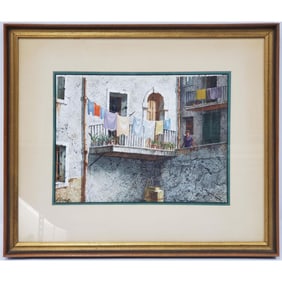 Henry Gasser, Watercolor "The Italian Balcony"