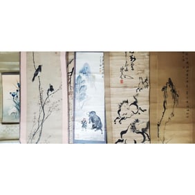 Group Lot of Old Chinese & Japanese Scrolls