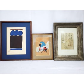 3 Old Japanese or Chinese Signed Works of Art