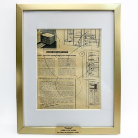 After / Attributed to Pablo Picasso signed Ink Sketch on Magazine