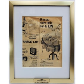 After / Attributed to Pablo Picasso Signed Ink Sketch on Magazine