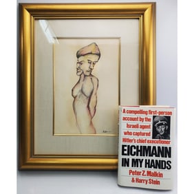 Peter Z Malkin, Israeli (1927-2005) Drawing & Book