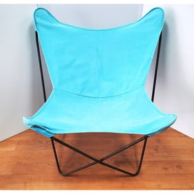 MCM 1960's Knoll Butterfly Canvas and Metal Chair