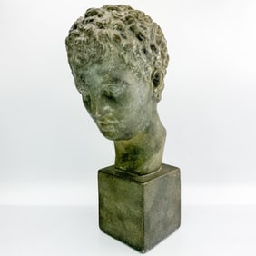 After Antique Chalk Ware Bust of a Roman Emperor