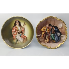 Lot of 2 Large French Limoges Plates