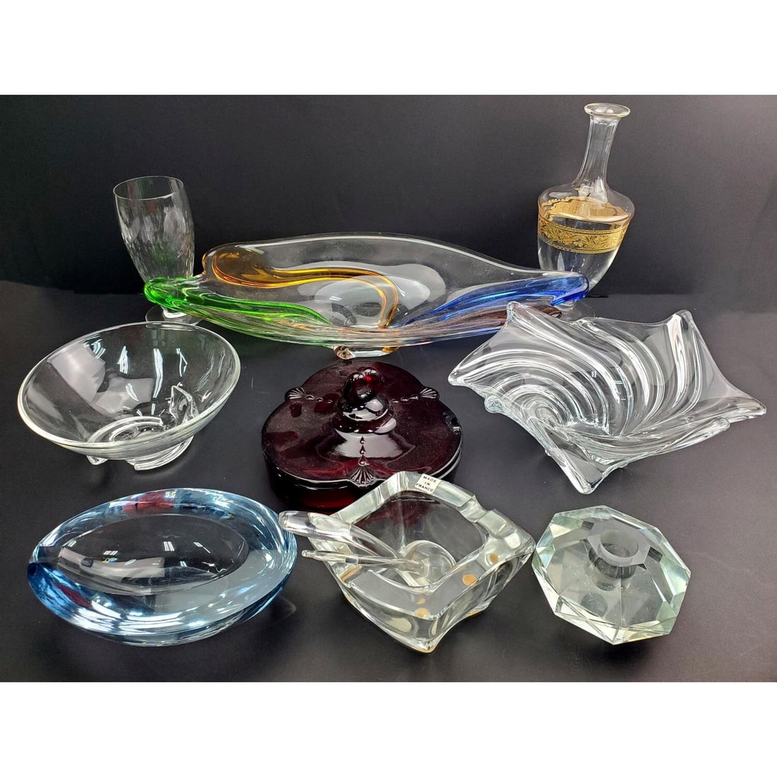 Lot of Old Vintage Crystal Incl. Baccarat & Vannes: Lot of Old Vintage Crystal Including Baccarat, Vannes & Others.Condition: Generally Very Good. Dimensions: Largest L-19". Provenance: From a Long Island, NY Home.Please note the absence of a Condition