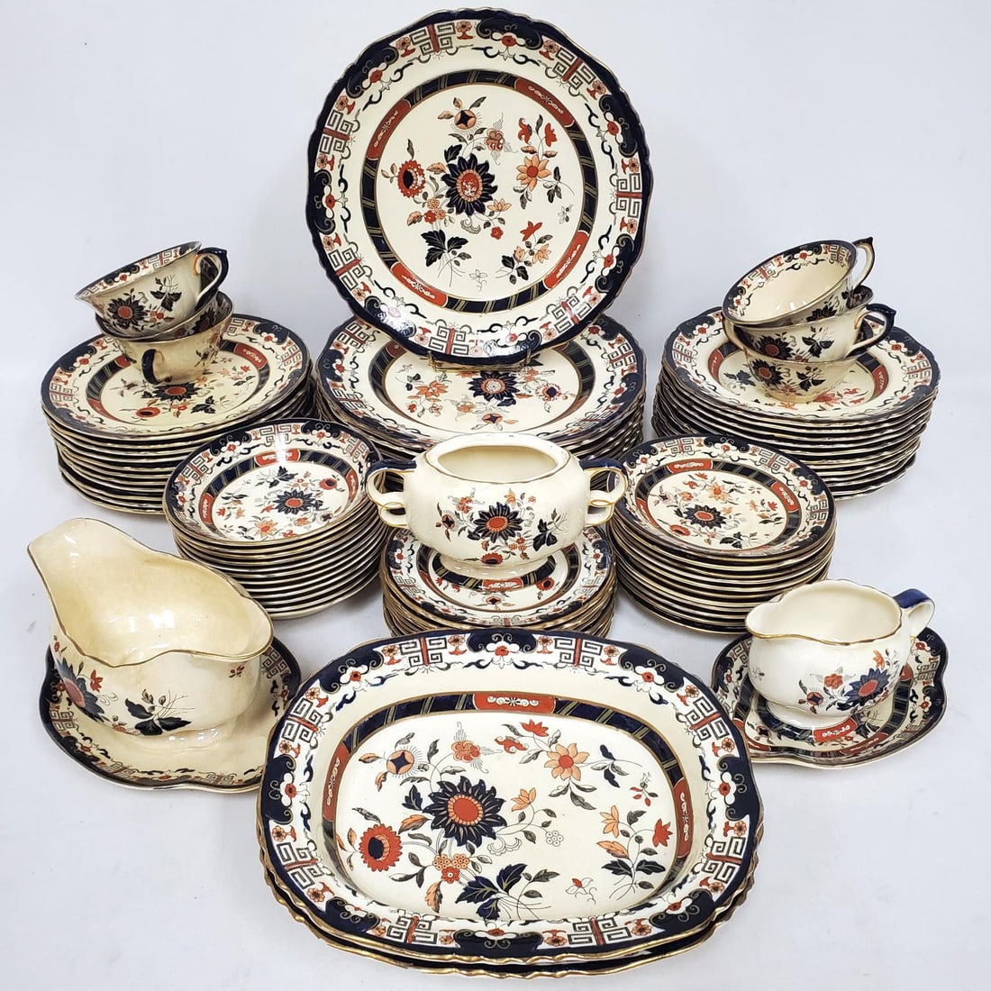 Lot of 60 English Mason's Ironstone Items (1 of 8)